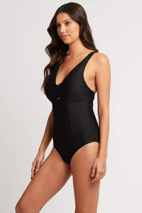 Bella D/Dd Cup One Piece With Macrame Detail | Black