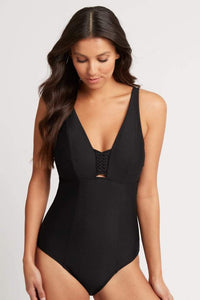 Bella D/Dd Cup One Piece With Macrame Detail | Black