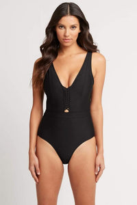 Plunge Multifit One Piece With Macrame Detail