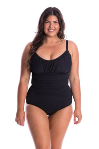 Honey Comb Underwire One Piece DD/E Black