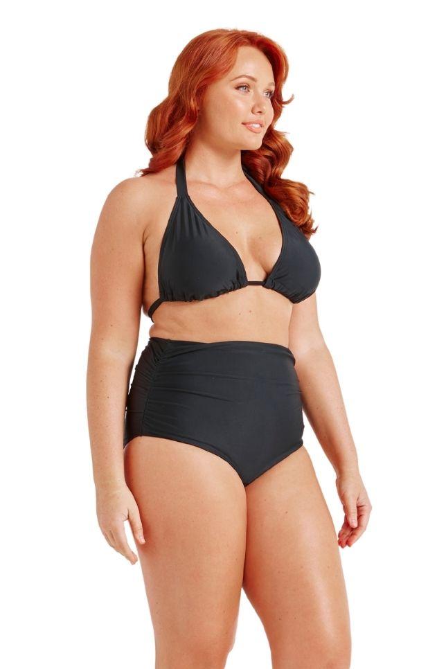 Extra Ruched High Waisted Belly Pant Black