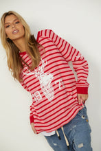 Load image into Gallery viewer, Striped Wild Long Sleeve Tee Red/Pink
