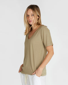 The V Neck Tee | Oak