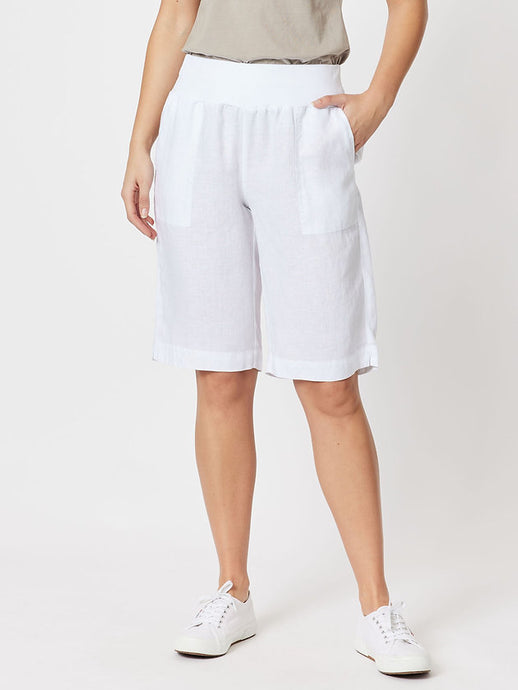 Gordon Smith Linen Pull On Short - White