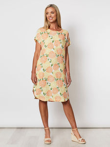 Citrus Print Linen Dress