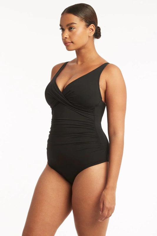 Essentials Cross Front Multifit One Piece - Black