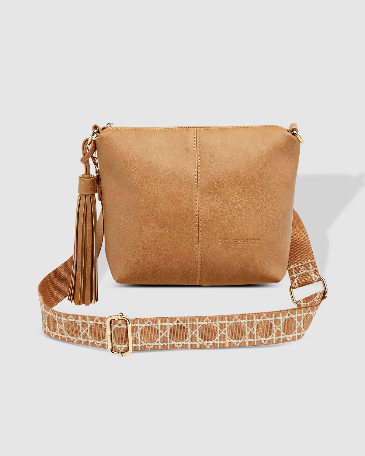 Kasey Camel Stripe Crossbody Bag