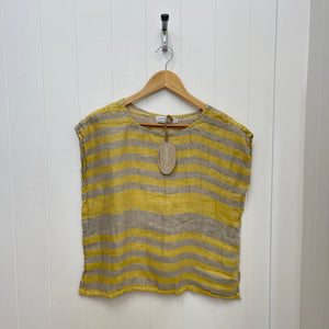 Box Top - Lemon Naturale stripe