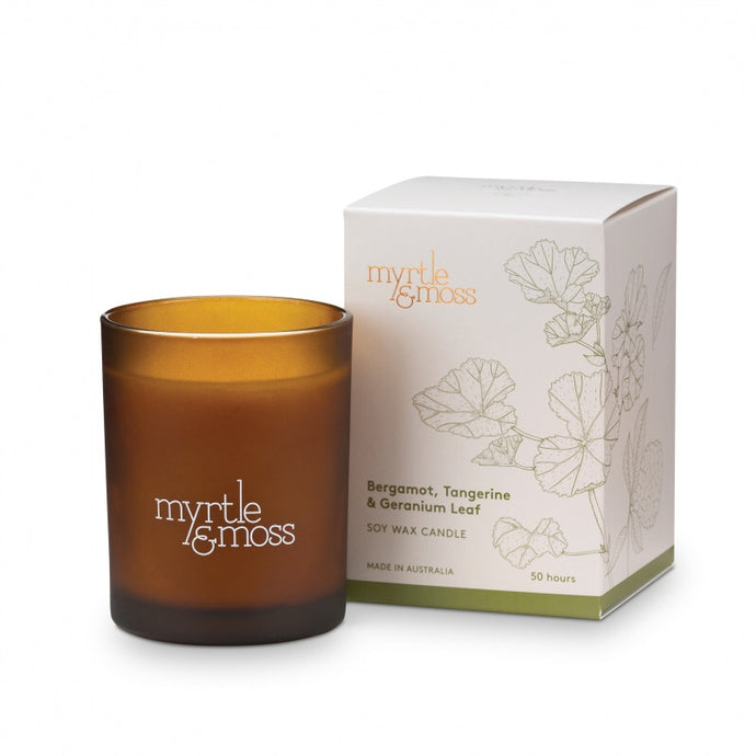 Soy Wax Candle | Bergamot, Tangerine and Geranium Leaf