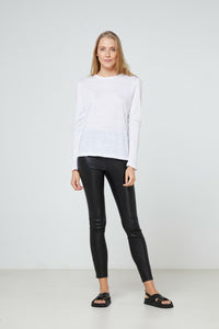 Elka Collective EC Linen Long Sleeve Tee - White. Linen tee. Linen long sleeve tee