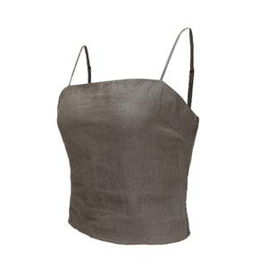 Lila Linen Cami - Khaki