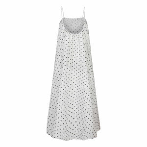 Olive Linen Dress - Polka Dot