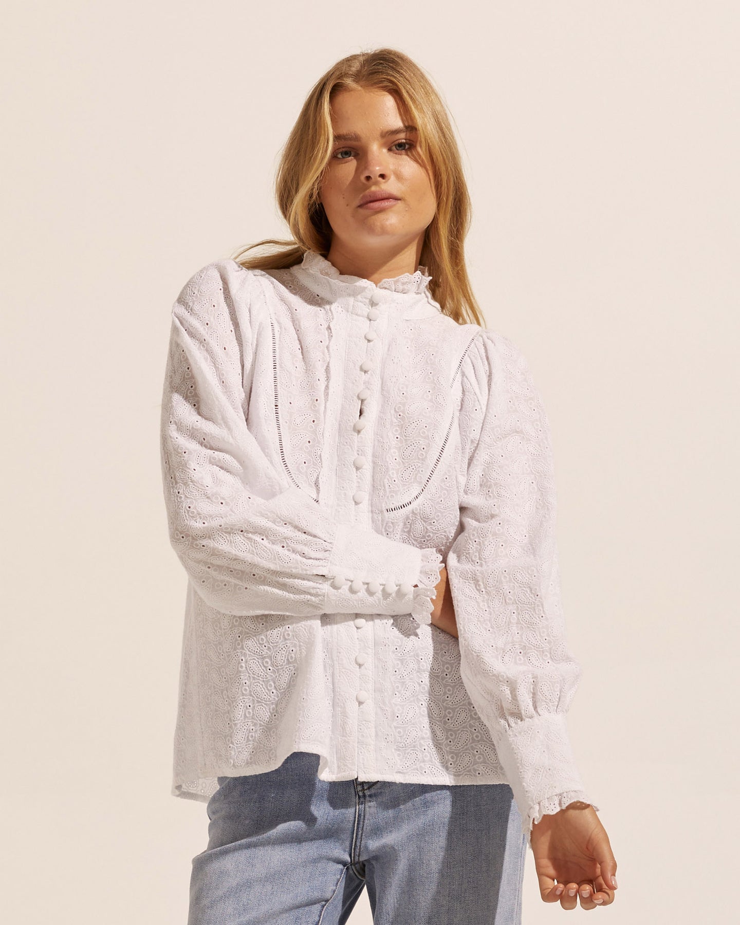 Linger top - porcelain