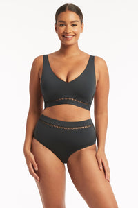 Lola Shimmer High Waist Pant - Charcoal