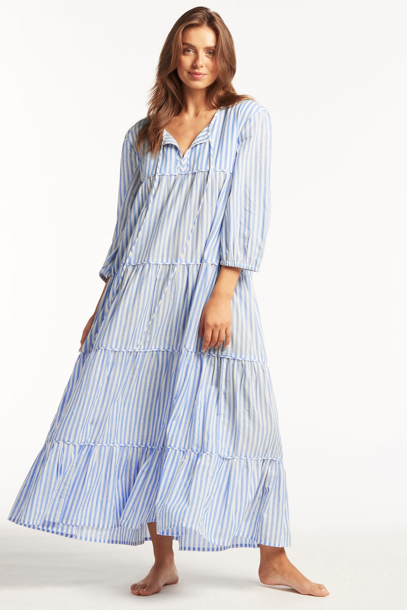 Sails Boho Dress - blue