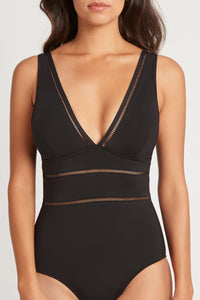 Essentials Spliced One Piece - Black
