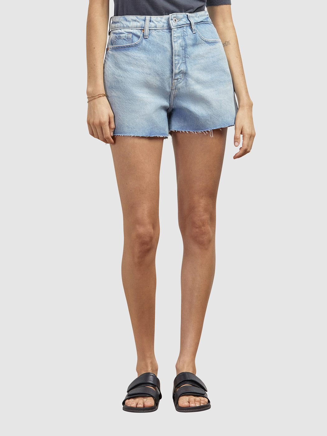 Annie Denim Short Aged Black
