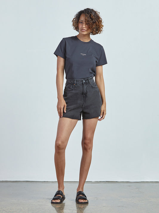 Annie Denim Short Aged Black